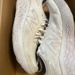 New Balance White and Gray Running Shoes